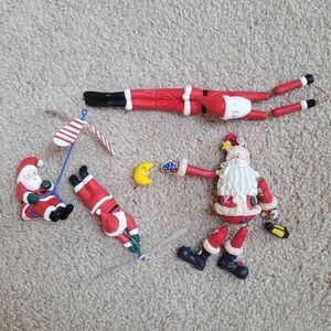 Set Of 4 Vintage Santa Oranments